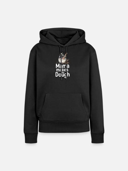 Mama macht den Teig - Frauen Premium Bio Hoodie - Schwarz