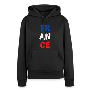 France - Sweat à capuche Premium bio Femme - noir - Devant - Julia (174cm)