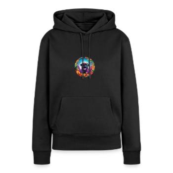 Mops in verschiedenen Farben - Frauen Premium Bio Hoodie - Schwarz - Vorne - Julia (174cm)