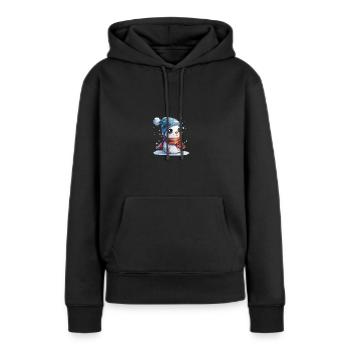 Bonhomme de neige pour les enfants - Sweat à capuche Premium bio Femme - noir - Devant - Julia (174cm)