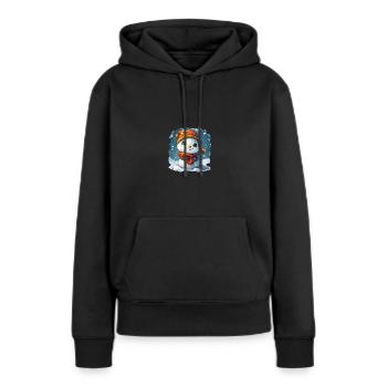 Bonhomme de neige pour les enfants - Sweat à capuche Premium bio Femme - noir - Devant - Julia (174cm)