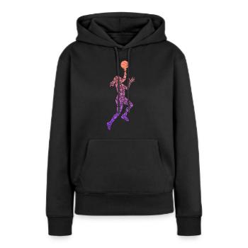 Symboles du basketball féminin Basketball féminin - Sweat à capuche Premium bio Femme - noir - Devant - Julia (174cm)