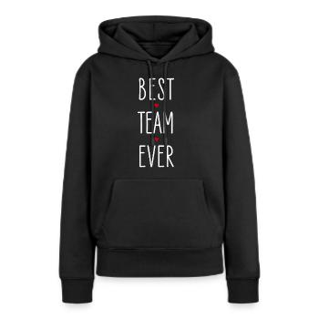 Valentine's Day, Best Team Ever, Partner Look, Love - Women’s Premium Organic Hoodie - black - Front - Julia (174cm)