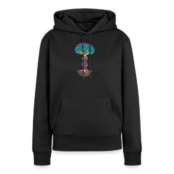 Strukturformel Molekül - Frauen Premium Bio Hoodie - Schwarz - Vorne - Julia (174cm)