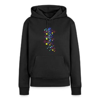 Stars, Drawing, Illustration,Blue,Star,Colorful - Women’s Premium Organic Hoodie - black - Front - Julia (174cm)