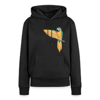 Perroquet dab dabbing - Sweat à capuche Premium bio Femme - noir - Devant - Julia (174cm)