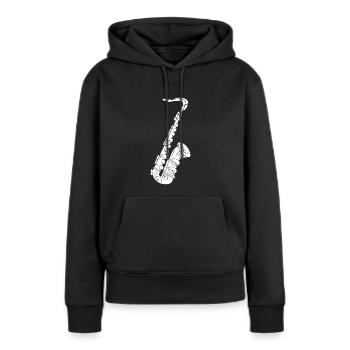 Saxofon - Saxophon ein Holzblasinstrument - Frauen Premium Bio Hoodie - Schwarz - Vorne - Julia (174cm)