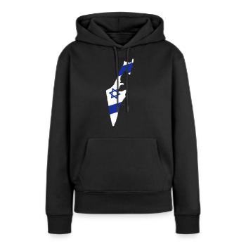Israël - Sweat à capuche Premium bio Femme - noir - Devant - Julia (174cm)