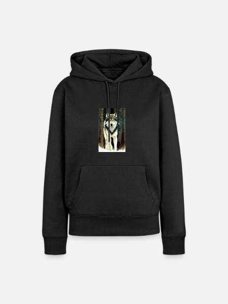 Wolf | Raubtier | Hund | Mystisch - Frauen Premium Bio Hoodie - Schwarz