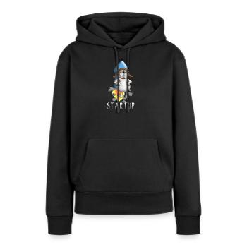fusée de démarrage cool - Sweat à capuche Premium bio Femme - noir - Devant - Julia (174cm)