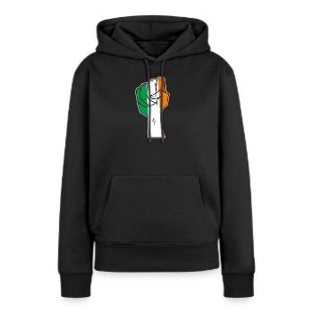 Irlande - Sweat à capuche Premium bio Femme - noir - Devant - Julia (174cm)