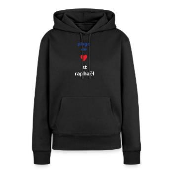 Un amour sincère pour la Plage de Saint-Raphaël - Sweat à capuche Premium bio Femme - noir - Devant - Julia (174cm)