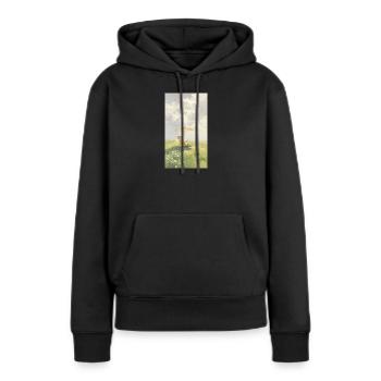 Sanftes Sonnenlicht - Frauen Premium Bio Hoodie - Schwarz - Vorne - Julia (174cm)