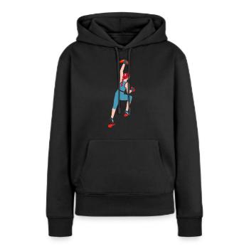Climbing, Bouldering, Sport Climbing, Climbing Wall Top - Women’s Premium Organic Hoodie - black - Front - Julia (174cm)