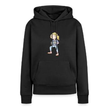 Foto-J. - Frauen Premium Bio Hoodie - Schwarz - Vorne - Julia (174cm)