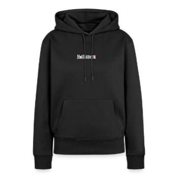 sprüche, Horror Motiv, coole Tees - Frauen Premium Bio Hoodie - Schwarz - Vorne - Julia (174cm)
