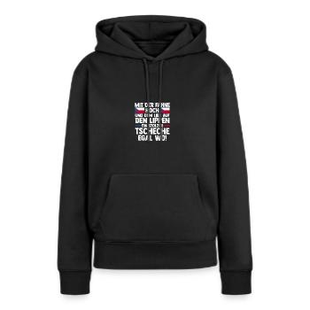 Tchèques République tchèque - Sweat à capuche Premium bio Femme - noir - Devant - Julia (174cm)