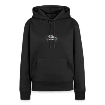 Costume de carnaval Bière Carnaval Carnaval - Sweat à capuche Premium bio Femme - noir - Devant - Julia (174cm)