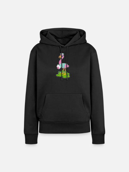 Flamingo Krankenschwester - Frauen Premium Bio Hoodie - Schwarz