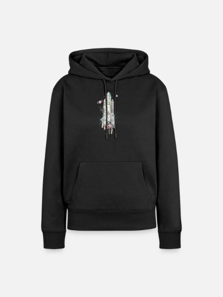 Fantasievolles Space Shuttle - kunstvoll gestaltet - Frauen Premium Bio Hoodie - Schwarz