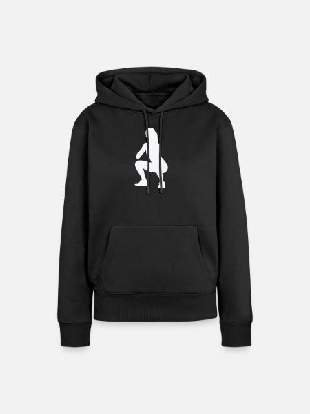 Frau Silhouette Squat - Frauen Premium Bio Hoodie - Schwarz