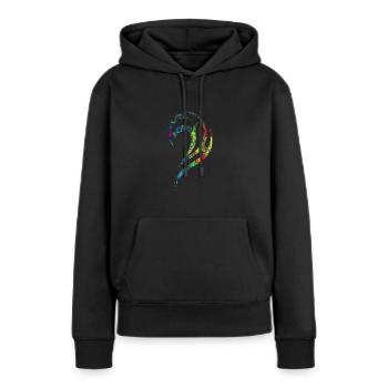 Gothic Tattoo gelb gruen marmoriert - Frauen Premium Bio Hoodie - Schwarz - Vorne - Julia (174cm)