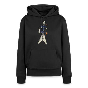 Rock & Roll - Frauen Premium Bio Hoodie - Schwarz - Vorne - Julia (174cm)