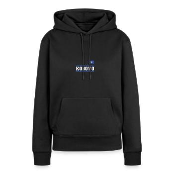 Drapeau du Kosovo Drapeau Jersey Cadeau Kosovar - Sweat à capuche Premium bio Femme - noir - Devant - Julia (174cm)