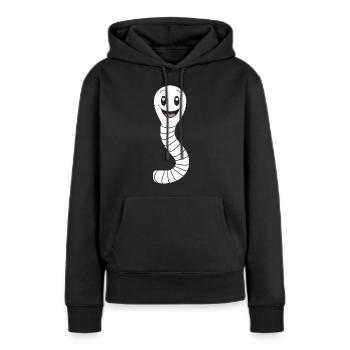 regenwürmer - Frauen Premium Bio Hoodie - Schwarz - Vorne - Julia (174cm)