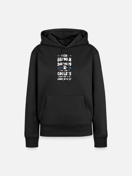 deutscher schäferhund hund spruch - Frauen Premium Bio Hoodie - Schwarz