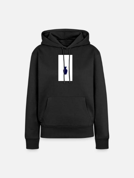 Mitternachtsblaue Vasen-Silhouette - Frauen Premium Bio Hoodie - Schwarz