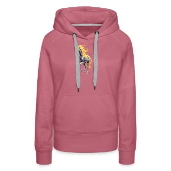 Étoile à la crinière dorée - Sweat à capuche Premium bio Femme - mauve - Devant - Isabella (175cm)