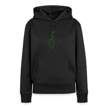 Grüner Blitz - Frauen Premium Bio Hoodie - Schwarz - Vorne - Julia (174cm)
