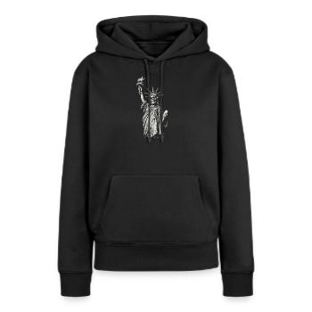 Illustration de la Torche du Crâne de la Statue de la Liberté - Sweat à capuche Premium bio Femme - noir - Devant - Julia (174cm)