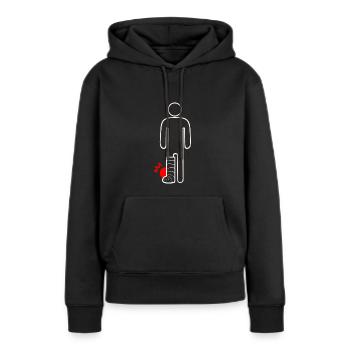 Gebrochenes Bein - Frauen Premium Bio Hoodie - Schwarz - Vorne - Julia (174cm)