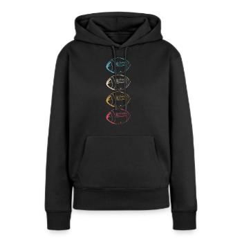 Amerikanischer Football amerikanisch Vektor Stolz - Frauen Premium Bio Hoodie - Schwarz - Vorne - Julia (174cm)