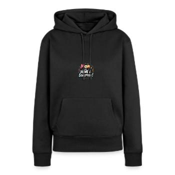 Maman, nous avons une solution - Sweat à capuche Premium bio Femme - noir - Devant - Julia (174cm)