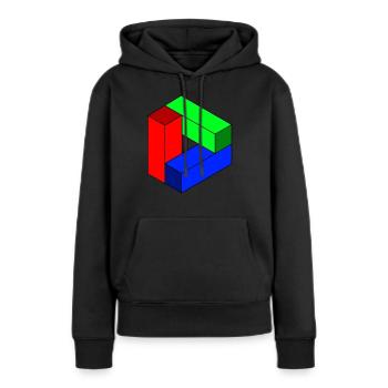 illusion - Sweat à capuche Premium bio Femme - noir - Devant - Julia (174cm)
