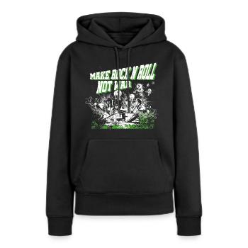 Make Rock´n´Roll Not War 2TONE - Frauen Premium Bio Hoodie - Schwarz - Vorne - Julia (174cm)