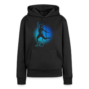 Fussballspielen Herren Fussballspieler Fussballer - Frauen Premium Bio Hoodie - Schwarz - Vorne - Julia (174cm)