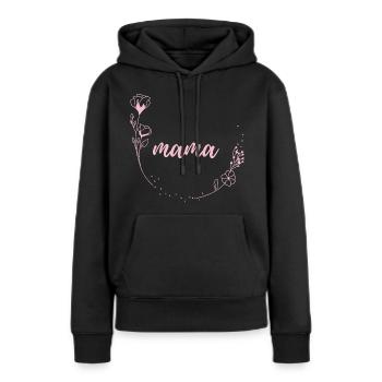 Mama Blumen Flowers - Women’s Premium Organic Hoodie - black - Front - Julia (174cm)