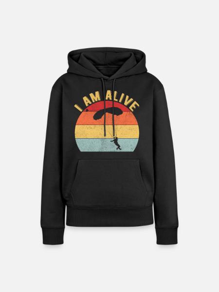 Skydiving Parachuting Skydive Skydiver - Frauen Premium Bio Hoodie - Schwarz