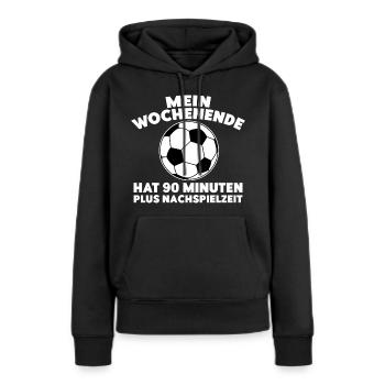 Mon week-end compte 90 minutes plus le temps additionnel - Sweat à capuche Premium bio Femme - noir - Devant - Julia (174cm)