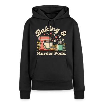 Pâtisserie et meurtre - Sweat à capuche Premium bio Femme - noir - Devant - Julia (174cm)