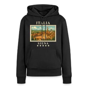 Italien Siena Vintage Reisemarke - Frauen Premium Bio Hoodie - Schwarz - Vorne - Julia (174cm)