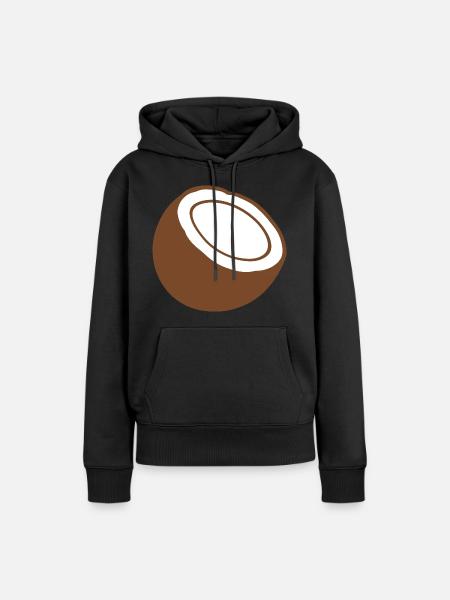 Kokosnuss Lebensmittel Geschenkidee Design Obst - Frauen Premium Bio Hoodie - Schwarz