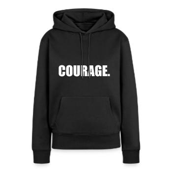 Courage - Sweat à capuche Premium bio Femme - noir - Devant - Julia (174cm)