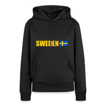 Schweden - Frauen Premium Bio Hoodie - Schwarz - Vorne - Julia (174cm)