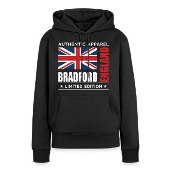 Bradford - Sweat à capuche Premium bio Femme - noir - Devant - Julia (174cm)