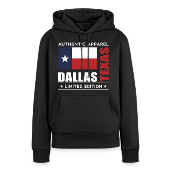 Dallas - Sweat à capuche Premium bio Femme - noir - Devant - Julia (174cm)